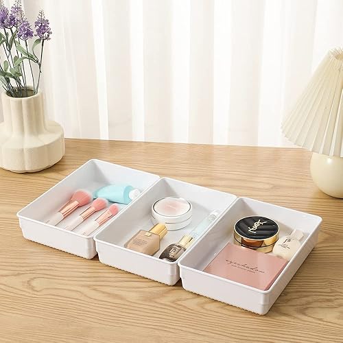 Vista 33 de ihomecooker Paquete de 5 organizadores de cajones de plástico transparente, bandeja organizadora de cubiertos, utensilios de cocina, organizadores