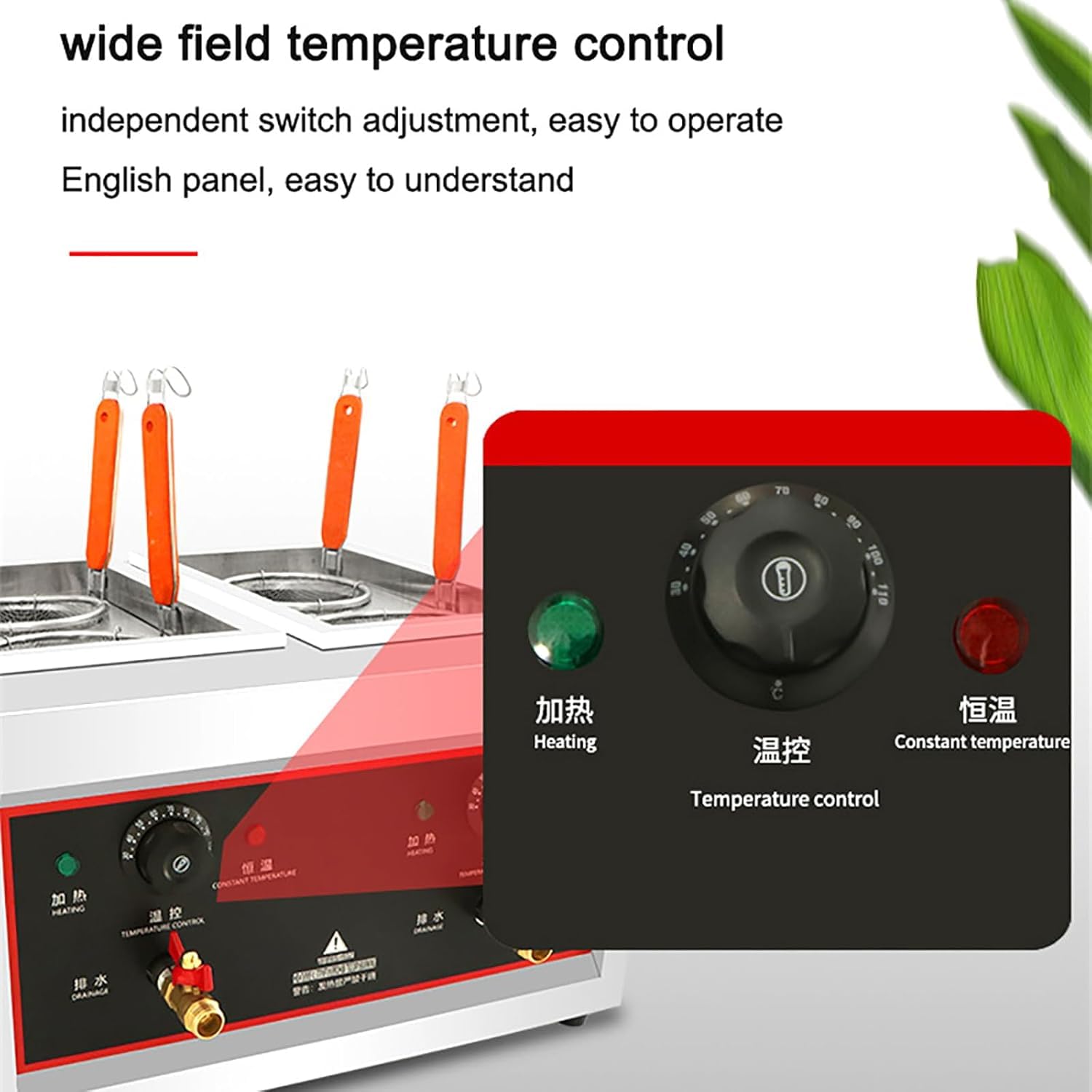 Pentola per pasta in acciaio inossidabile, Cuocipasta elettrico con controllo della temperatura for uso domestico e ristorante