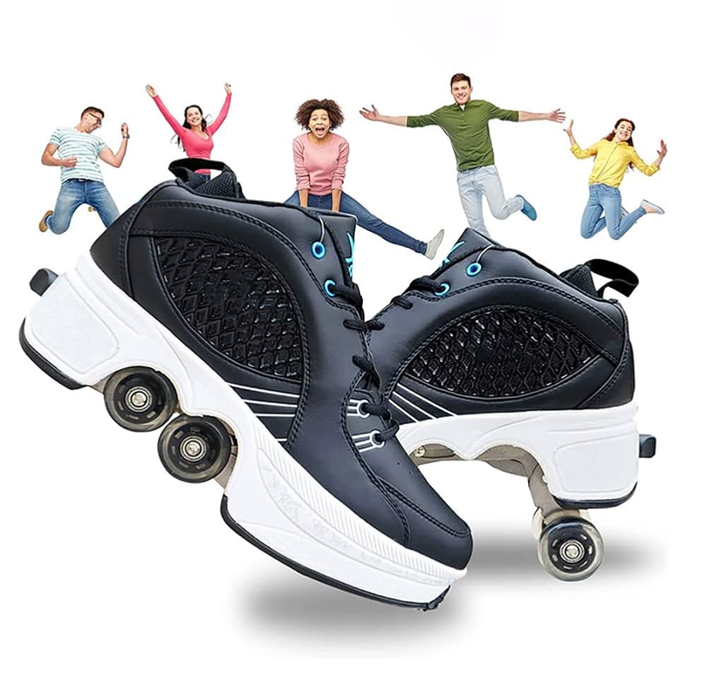 High-quality deformation roller shoes showcasing advanced retractable wheel technology and modern sneaker design