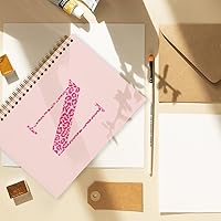 Vista 21 de Bnwepo Initial Leopard Letter T Notebook Journal, Preppy Bow Monogrammed Monogram Gifts for Women, Monogram Notebook Journal, Personalized Notebook