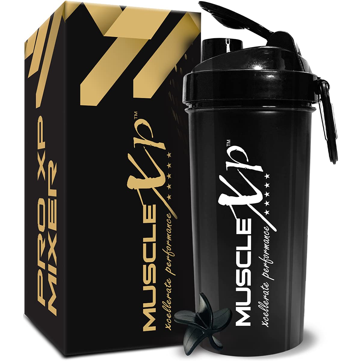 MuscleXP Gym Shaker PRO XP Mixer 100% Leakproof Guarantee Shaker Blender 700 ml, For Protein, Pre Workout and BCAAs, BPA F...