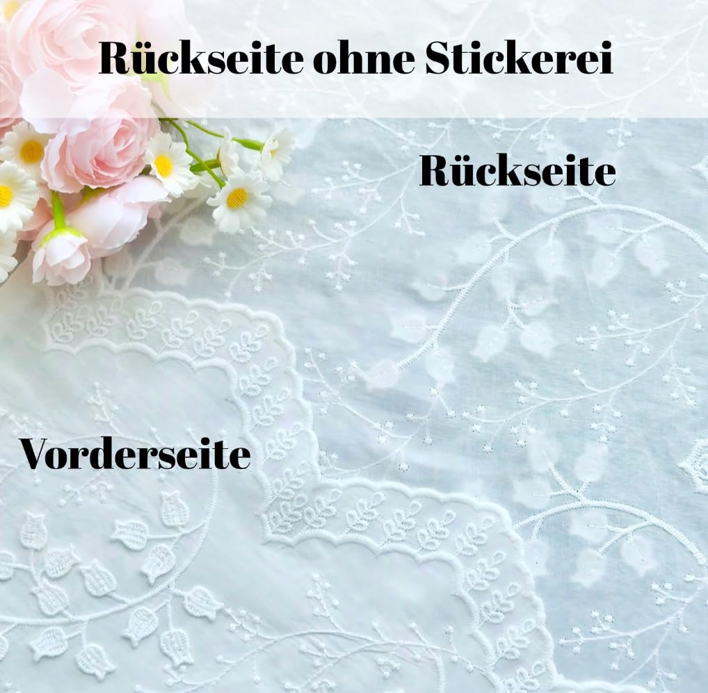 Jeeman Reiner Baumwolle Scheibengardine 3D Stickerei Bistrogardine 2er Set