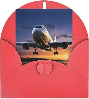 airport Personalized Christmas Thanksgiving Greeting Card 6x4 inches with Red Envelope for Business Wedding Birthday Housewarming Holiday Card for Family Friends Teachers 1 pc