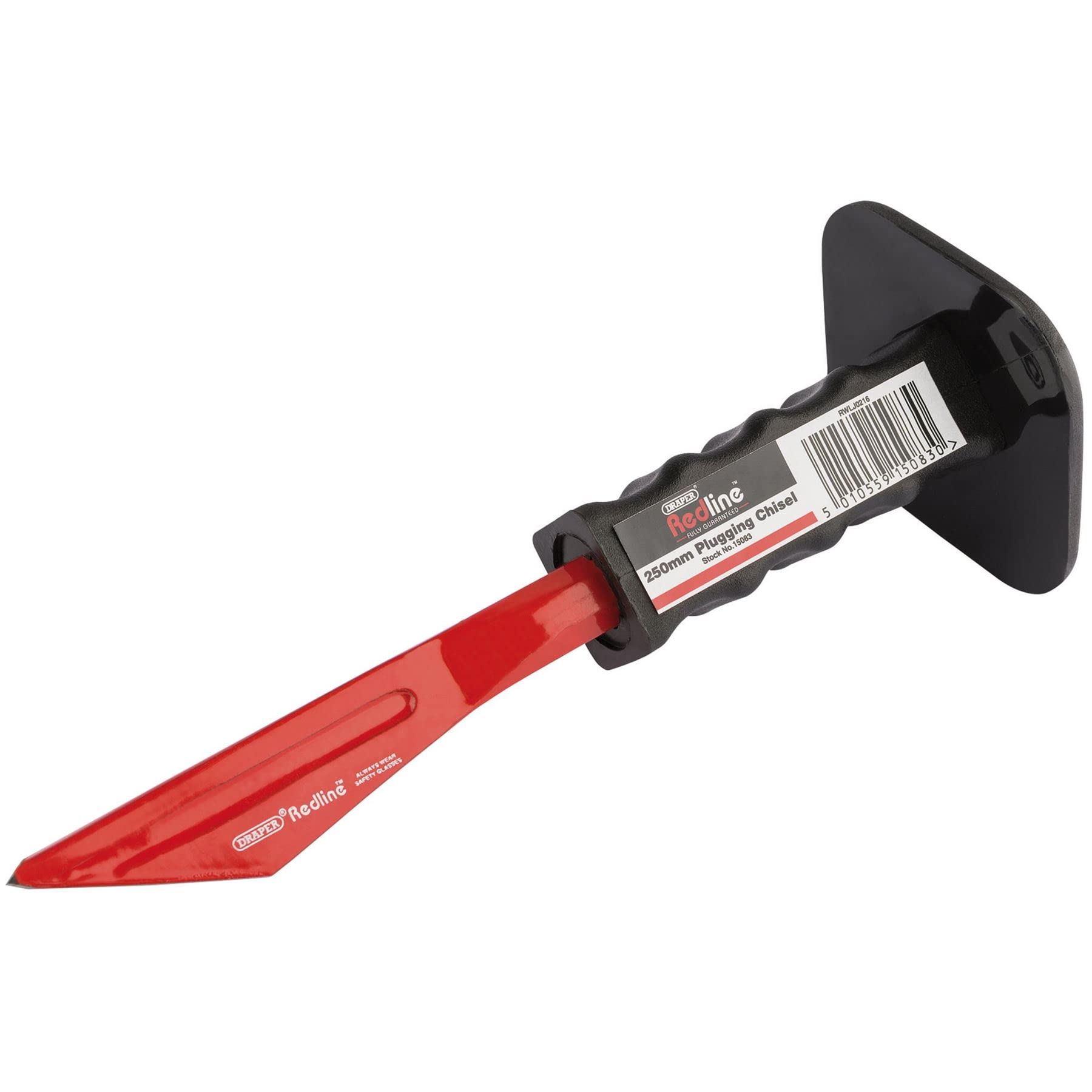 Draper Redline 15083 - Cincel de enchufe de 250 mm | Herramientas de albañilería de acero al carbono | Vástago octogonal | 15083
