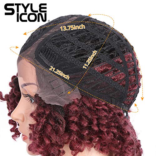 Style Icon 12" Afro Wigs Short Curly Wigs For Black Women Lace Front Side Part Synthetic Wigs Ombre Blonde Wig (12 Inch, Ot530) #TOP5