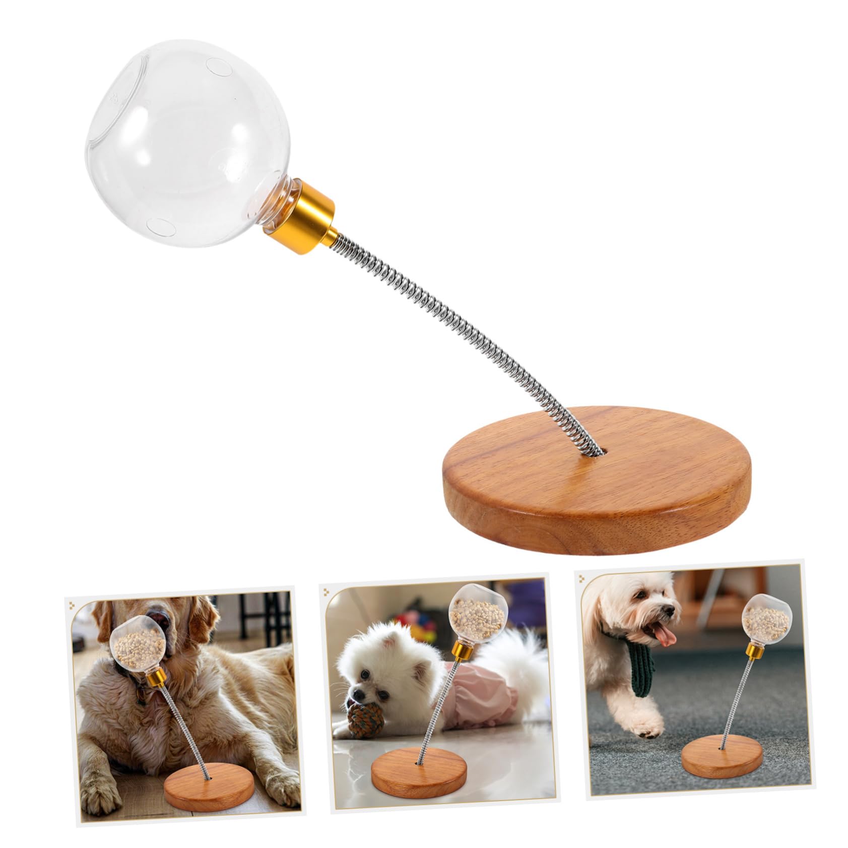 COLLBATH Distributeur De Friandises pour Chiens Jouet Interactif pour Animaux De Compagnie pour Les Jouets Dennui pour Chiens Solide Et Robuste en Bois
