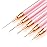 Komall Metallic Nail Art Brushes, 5Pcs Liner Brush Set, UV Gel Polish Painting Art Design Pen for Long Lines, Thin Details, Fine Drawing Sizes 4/8/12/20/25mm(Pink)