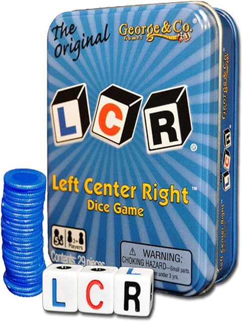 LCR® Left Center Right Dice Game - Blue Tin