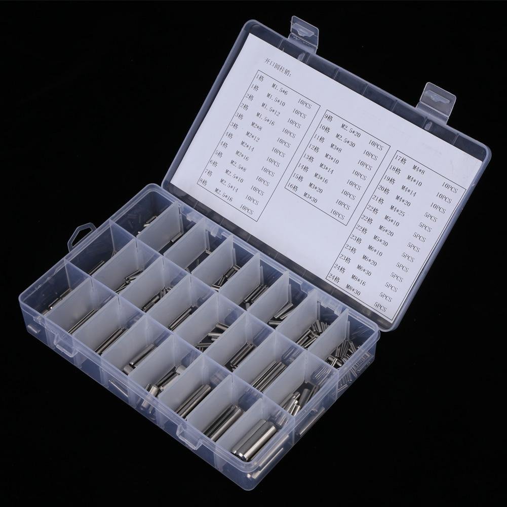 280 Piezas Conjunto de de Pasadores Reloj,Caja de Pasadores Acero Inoxidable Rolson Tools M1.5 M2 M2.5 M3 M4 M5 M6 M8 para la Industria Mecánica con Caja de Plástico