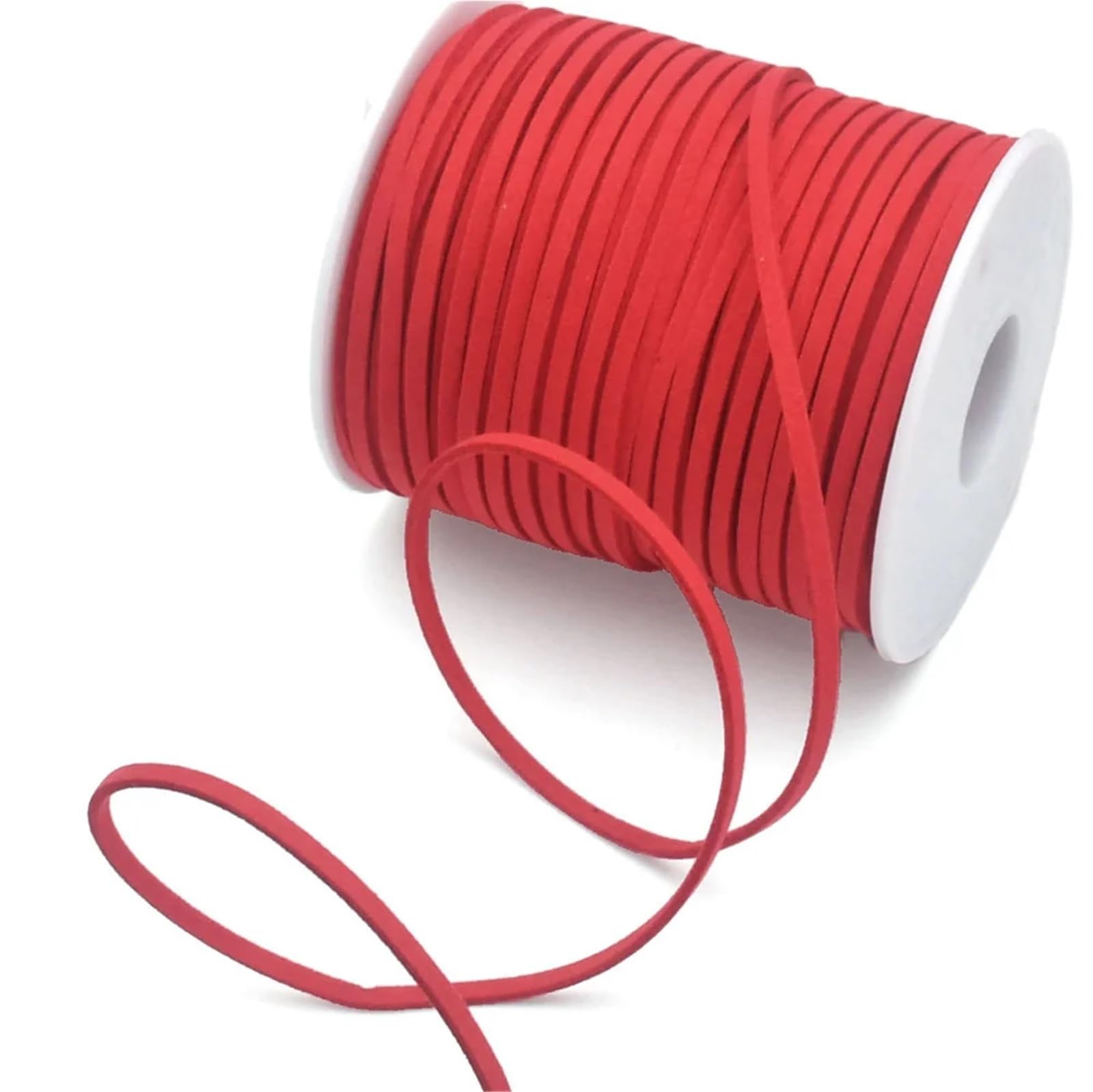 Cordón de cuero de gamuza sintética, 4 rollos, 49 yardas, 2,6 mm, cordón de gamuza sintética, cordón de cuero, hilo de encaje, cordón de terciopelo(Pink)