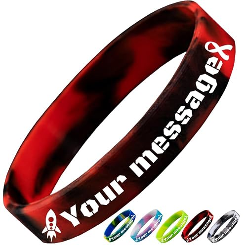 Aokizkdzsw Pulseras de Silicona Personalizadas,Personalizados Pulseras Identificativas Niños,Pulsera Niños…