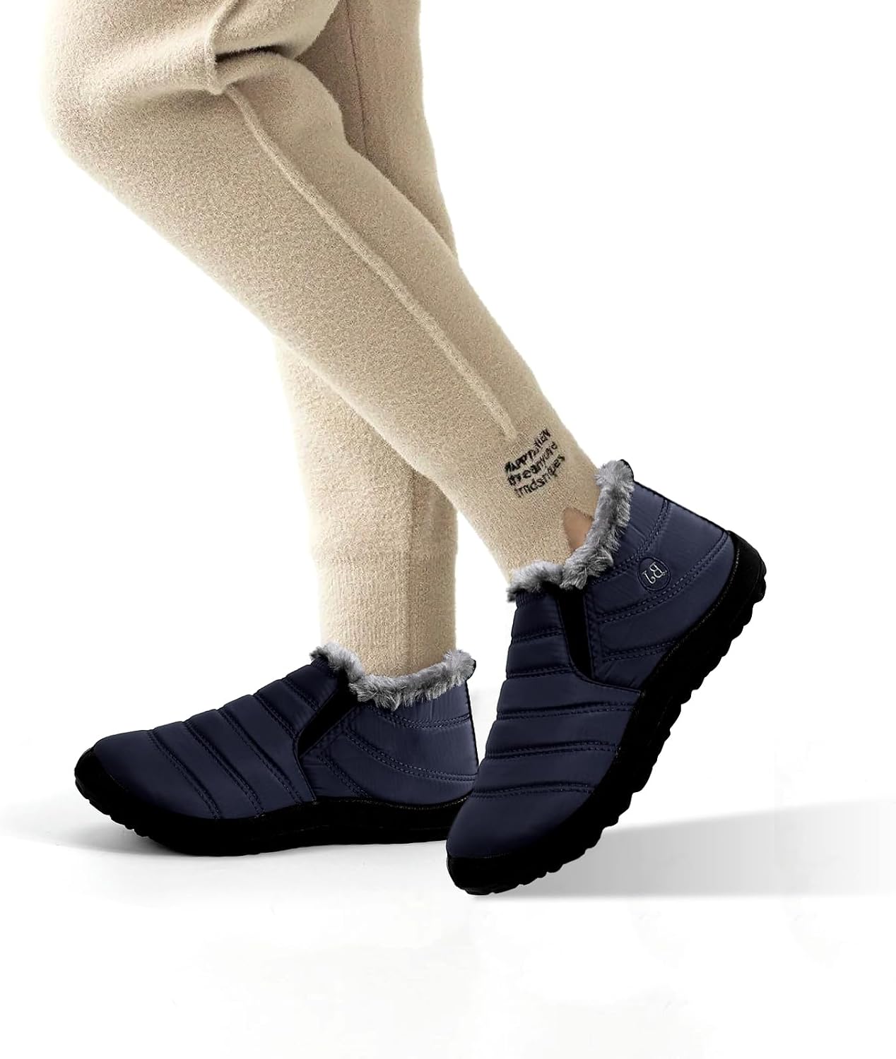 Waterproof Snow Boots for Women Outdoor Warm Fur Lined Booties Winter Comfortable Ankle Boots Lightweight Short Boots