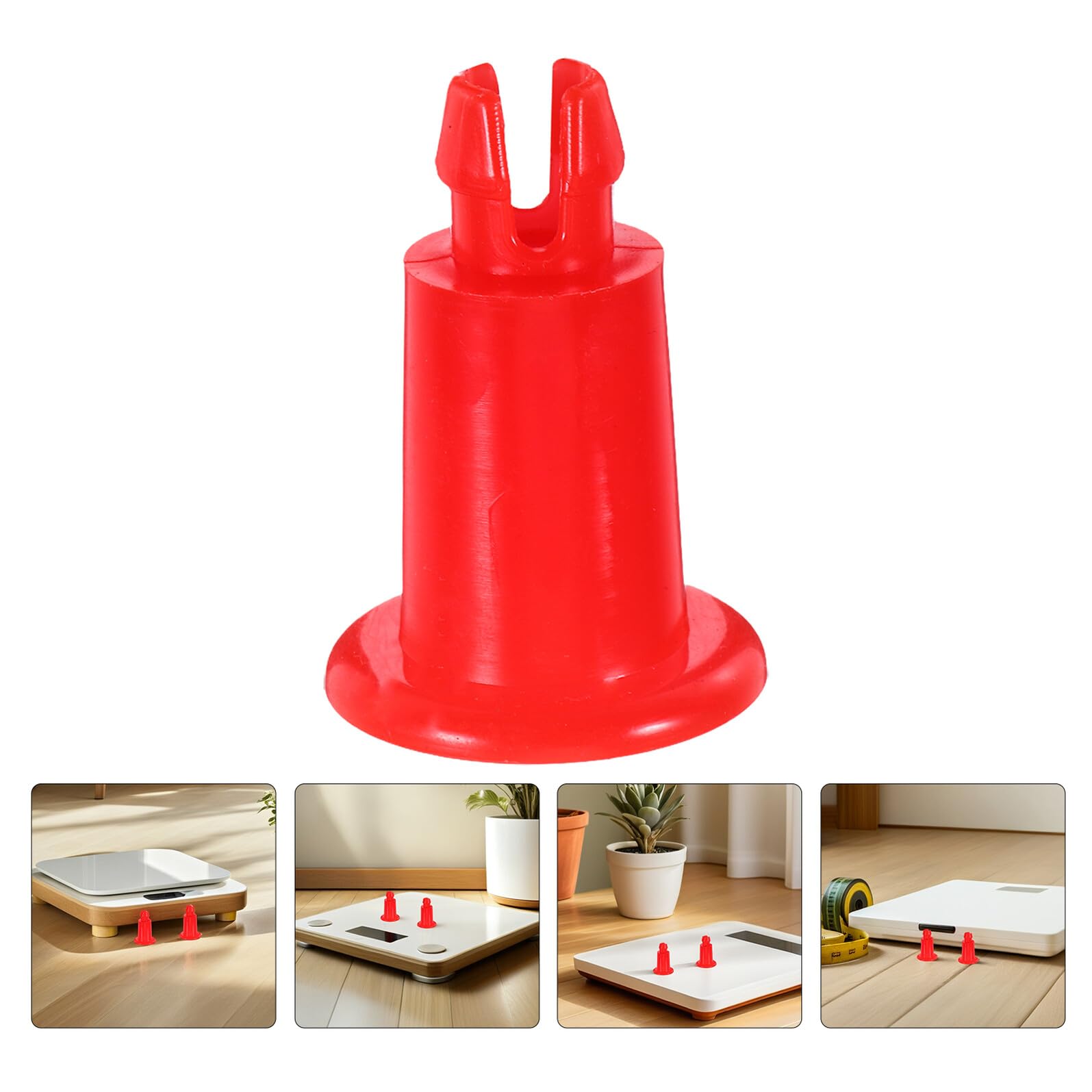 KOMBIUDA 20 Pezzi Supporto in Plastica Rossa per Bilancia Elettronica da Cucina, Piedini Livellanti Antiscivolo per Vassoio Bilancia Fino a 30 Kg