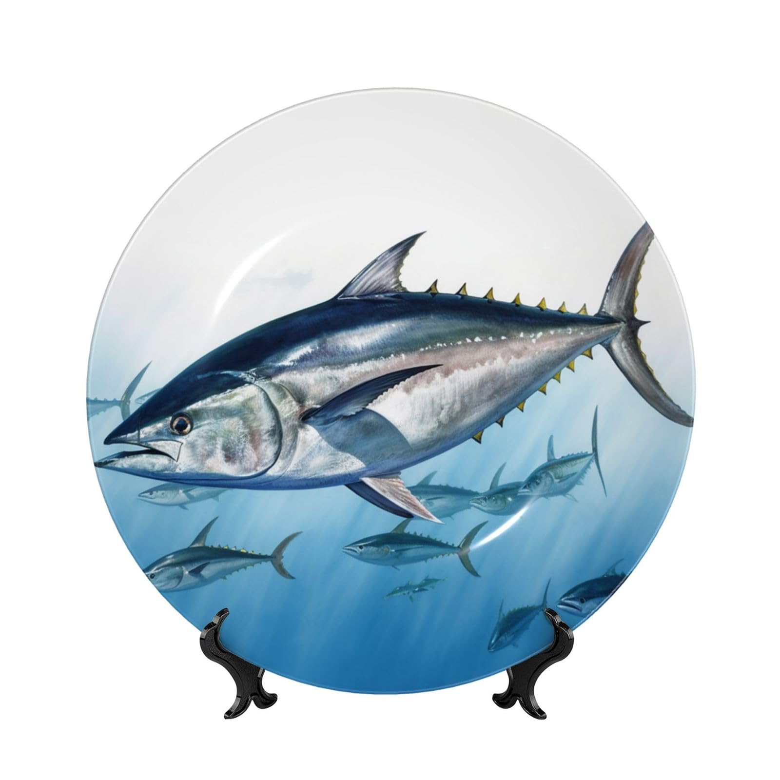 Thon bleu Thunnus assiette murale en porcelaine pour décoration maison