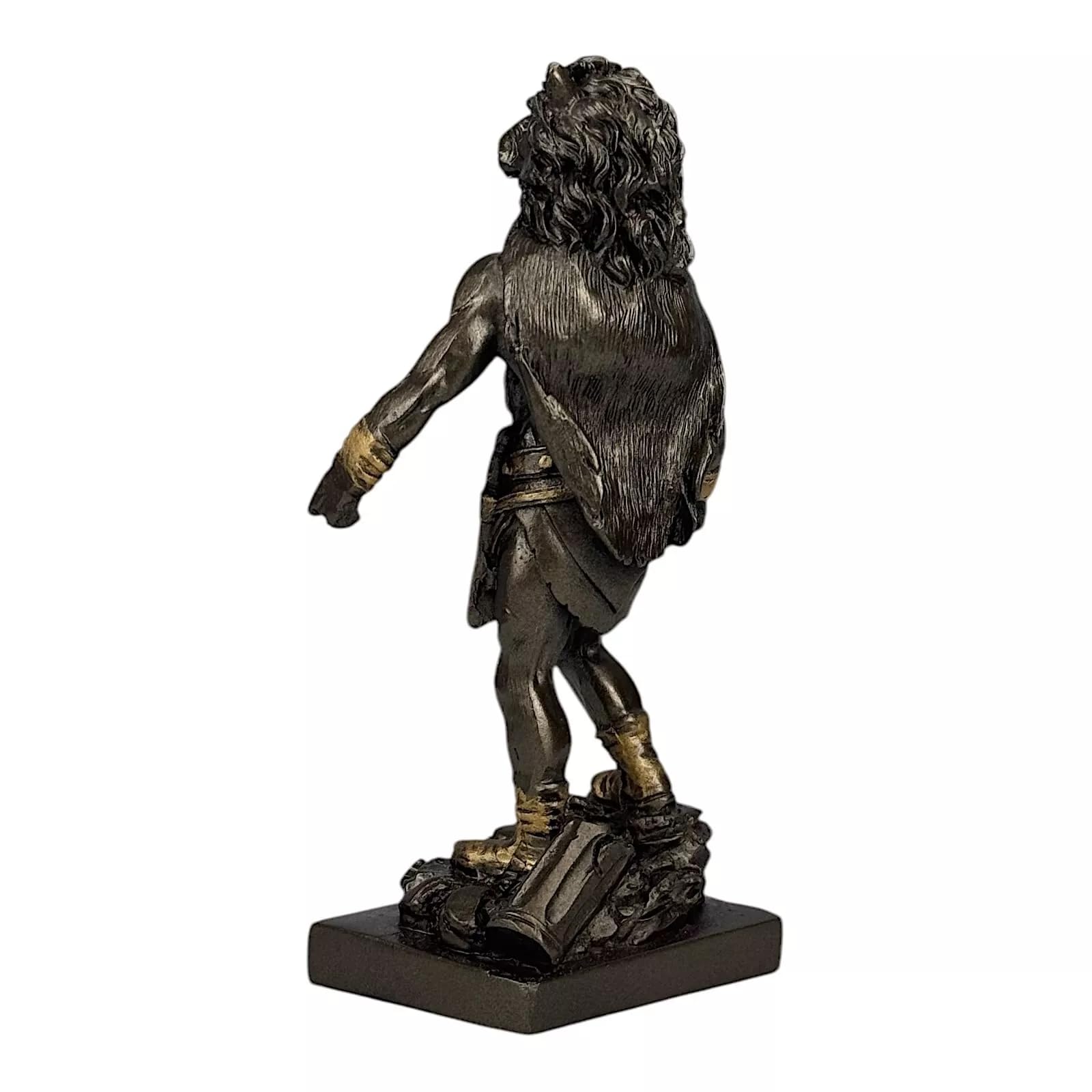Herkules z nietoperzem i głową lwa grecki efekt brązu statuetka rzeźba 15,5 cm