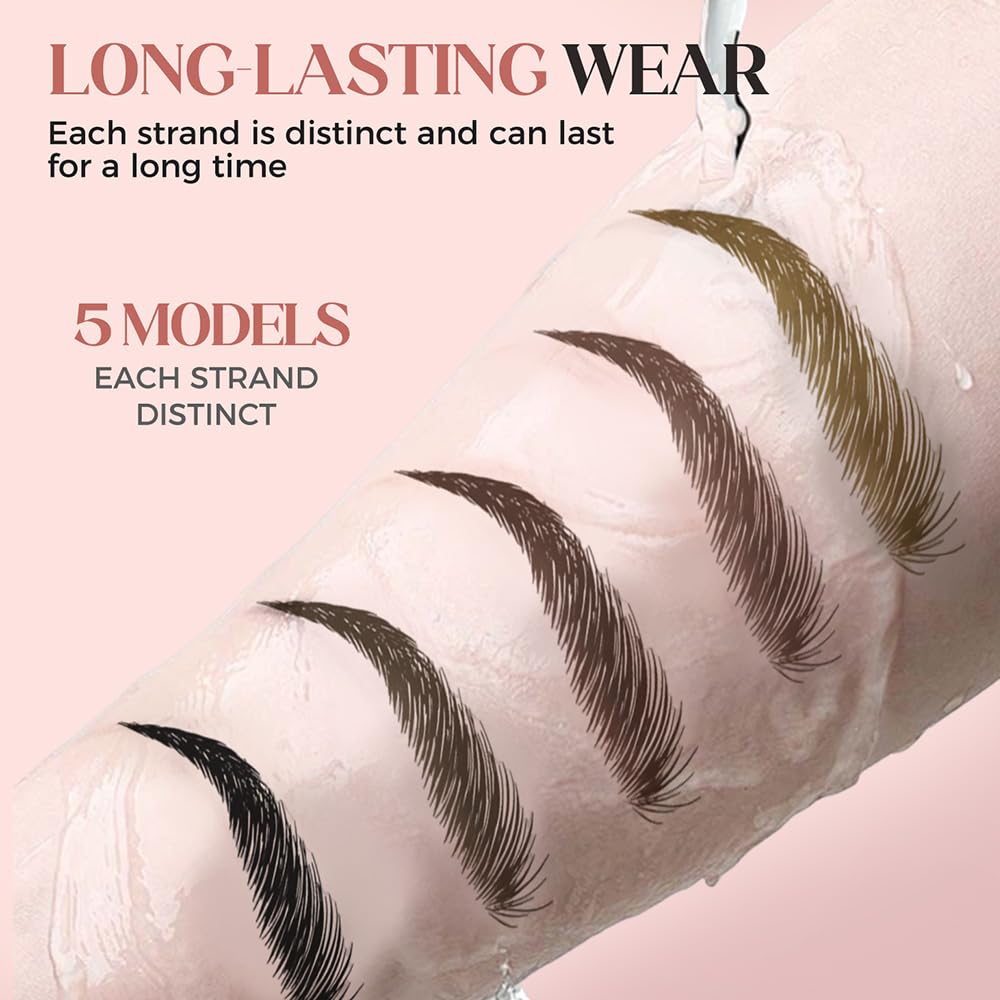 Microblading Eyebrow Pen, 2026 New Premium 4-Tip 3D Eyebrow Pencil, Waterproof Long-Lasting Fine Stroke Contouring Pen, Natural Makeup Effect for All Day (Black)