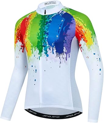 YOUALSO Men's Long Sleeve Cycling Jersey Reflective BMX MTB Cycling Jersey Breathable Comfortable S-3XL