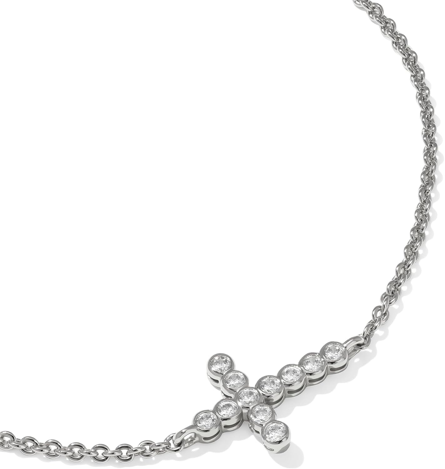 Kendra Scott Cross Crystal Delicate Chain Bracelet in White Cubic Zirconia, Fashion Jewelry for Women