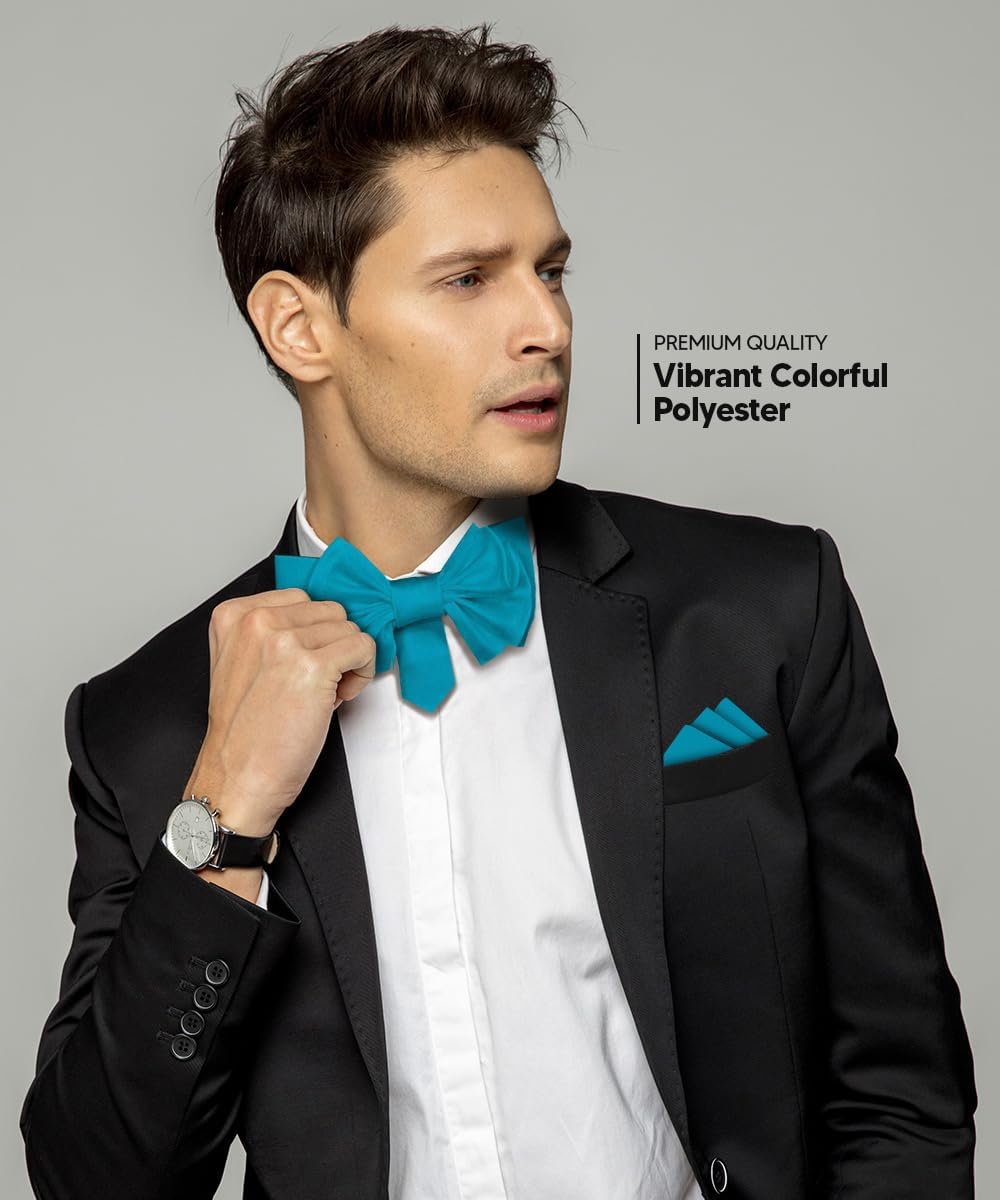 XL Solid Bow Tie & Pocket Square Set
