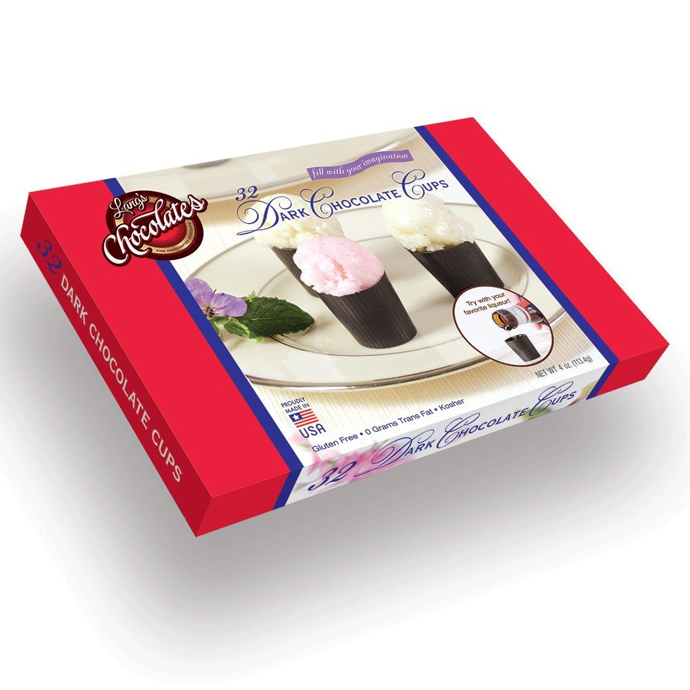 Lang’s Chocolates – Dark Chocolate Cups – Dairy-Free, Gluten-Free, Kosher and Dairy Certified – Add Mousse, Dessert, or Liqueur – Perfect for Entertaining – 64 Count