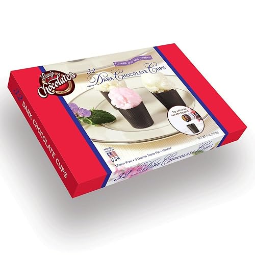 Vista 25 de Lang's Chocolates Tazas de chocolate negro – Sin lácteos, sin gluten, Kosher y certificado lácteo – Añadir mousse, postre o licor – Perfecto