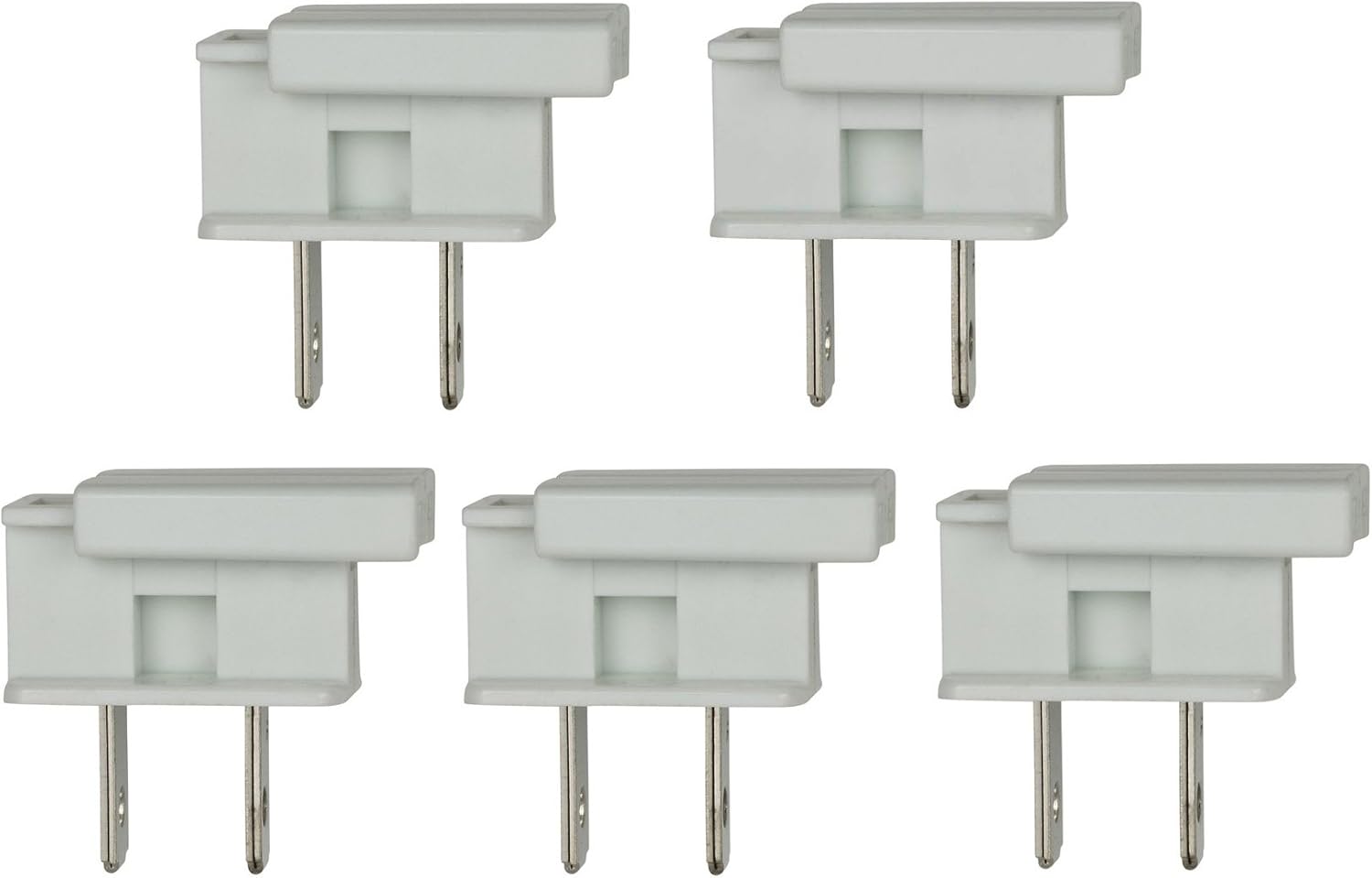 Creative Hobbies SPLUG, Easy Snap On End Plug, For SPT-1 Wire, Residential Grade, Polarized, Non-Grounding, 8 Amp, 125 Volt, White, Pack of 5 Plugs - - 