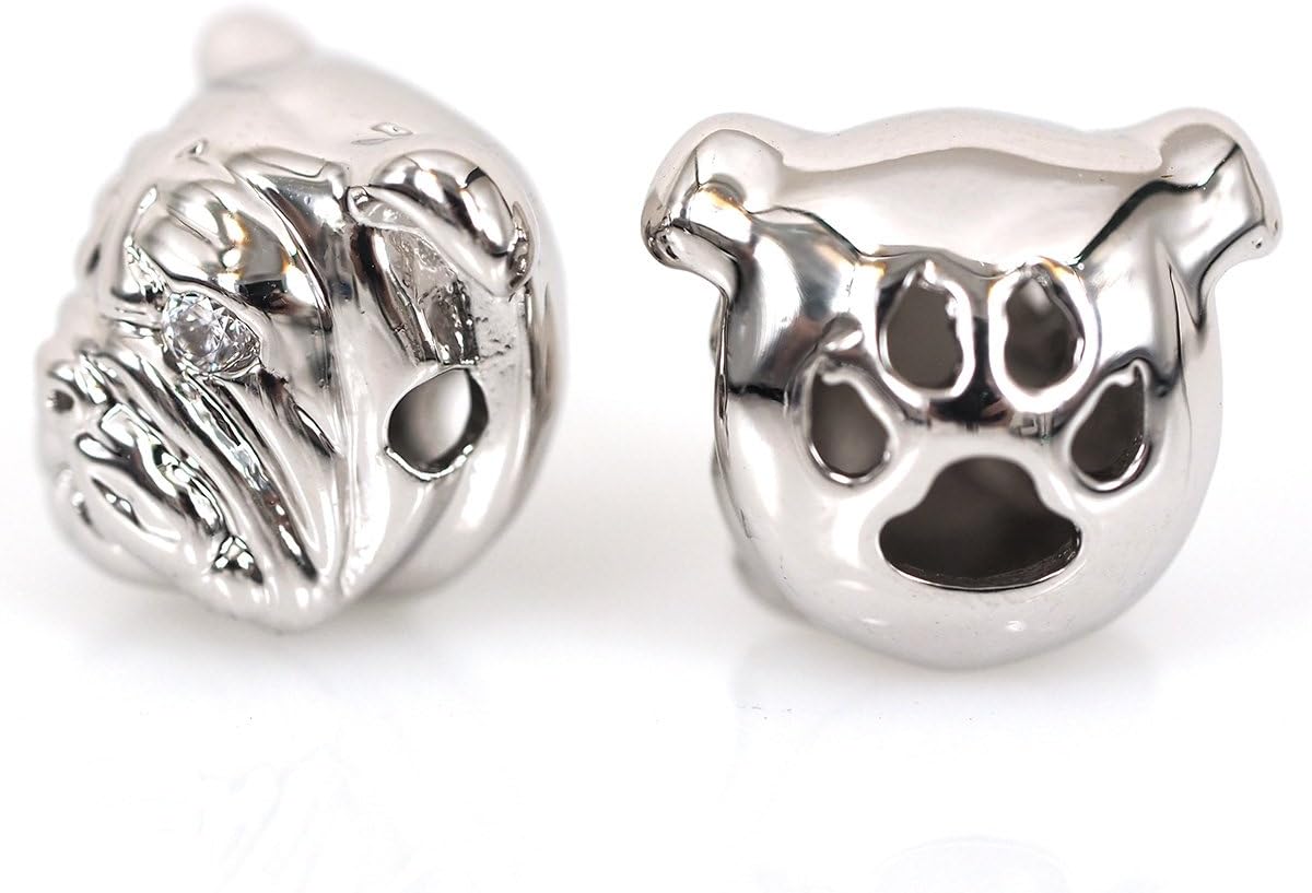 CZ Bulldog Beads Dog Head Bead for Men Charm Bracelet Spacer Beads Jewelry DIY Accessories 13x11mm 10Pcs - Image 2