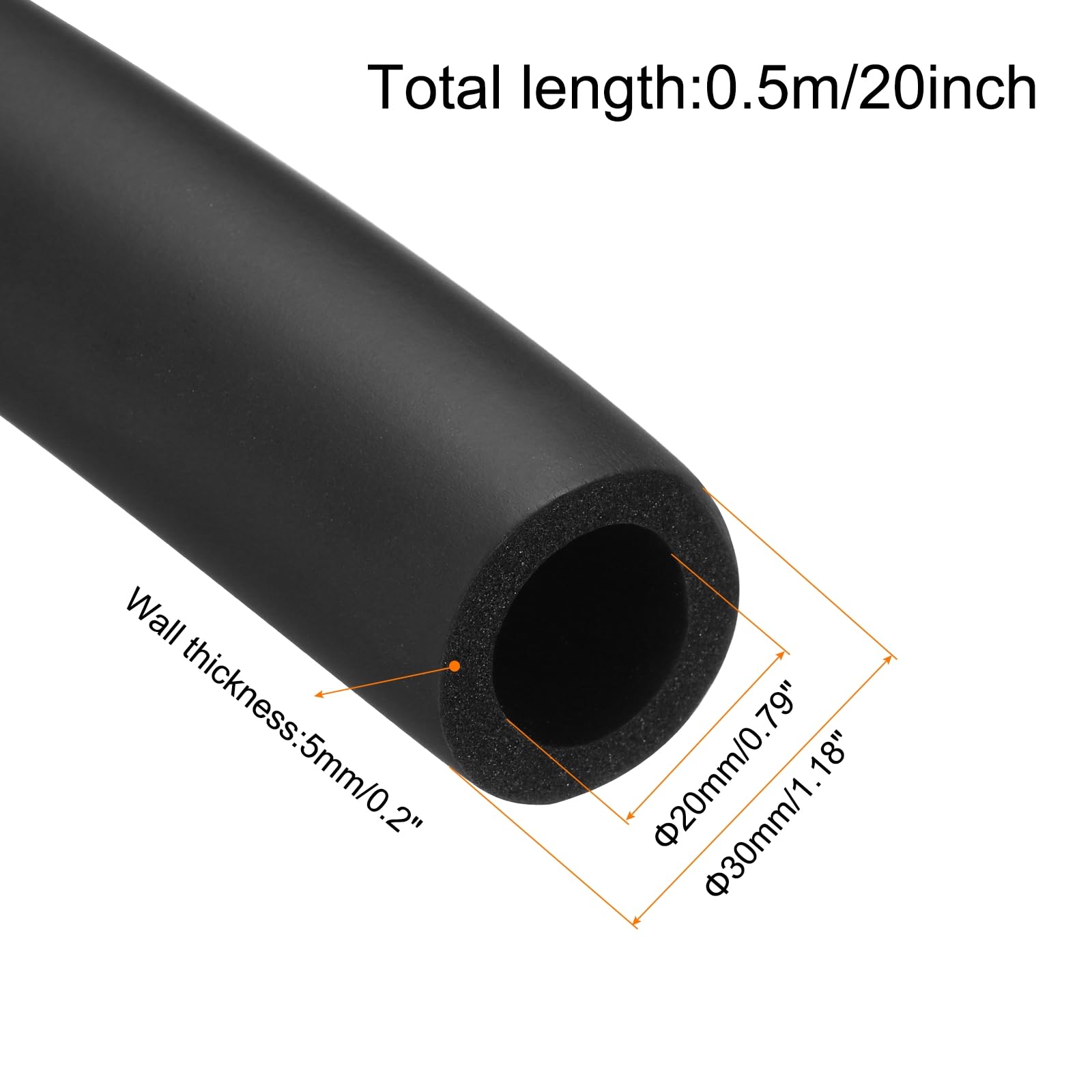 QUARKZMAN Rura z pianki do opóźnionych rur z pianki 20 mm ID 30 mm OD 20 "Zachowanie ciepła do uchwytu uchwytu