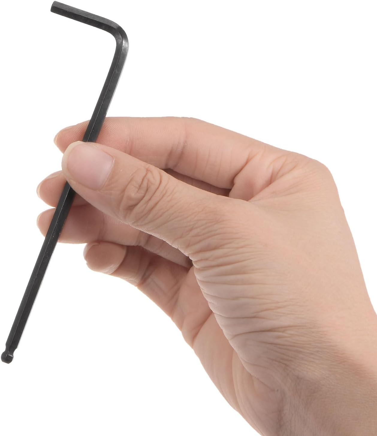 uxcell 3pcs 4mm Ball End Hex Key Wrench, Metric L Shaped Long Arm CR-V Repairing Tool for Bikes Furniture Repair, Black