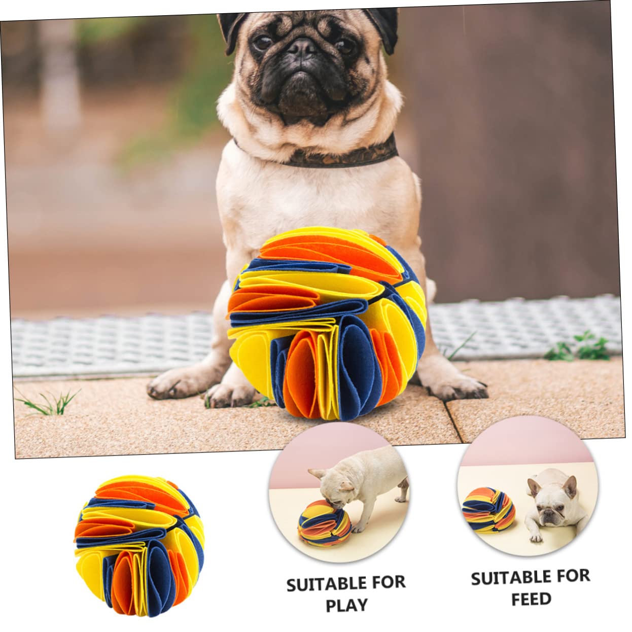 Housoutil 3piezas Pelota De Olfato para Perros Juguete Interactivo De Alimentación Material De Fieltro Estimula La Digestión y Previene El Aburrimiento para Casa y Jardín
