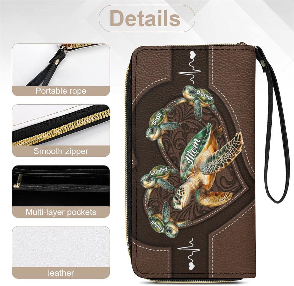 Grandma's Wallet with Grandkids Name, Personalized Mothers Day Wallet Gift For Grandma, Custom Leather Long Wallet For Nana Women, Mothers Day Birthday Gifts For Mom