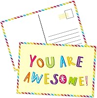 KiDEPOCH 60 Pack You Are Awesome Postcards - 4x6 Inch Colorful Appreciation Thank You Note Cards for Kids Adults
