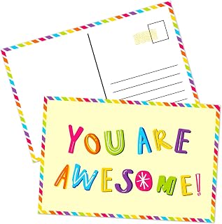 KiDEPOCH 60 Pack You Are Awesome Postcards - 4x6 Inch Colorful Appreciation Thank You Note Cards for Kids Adults