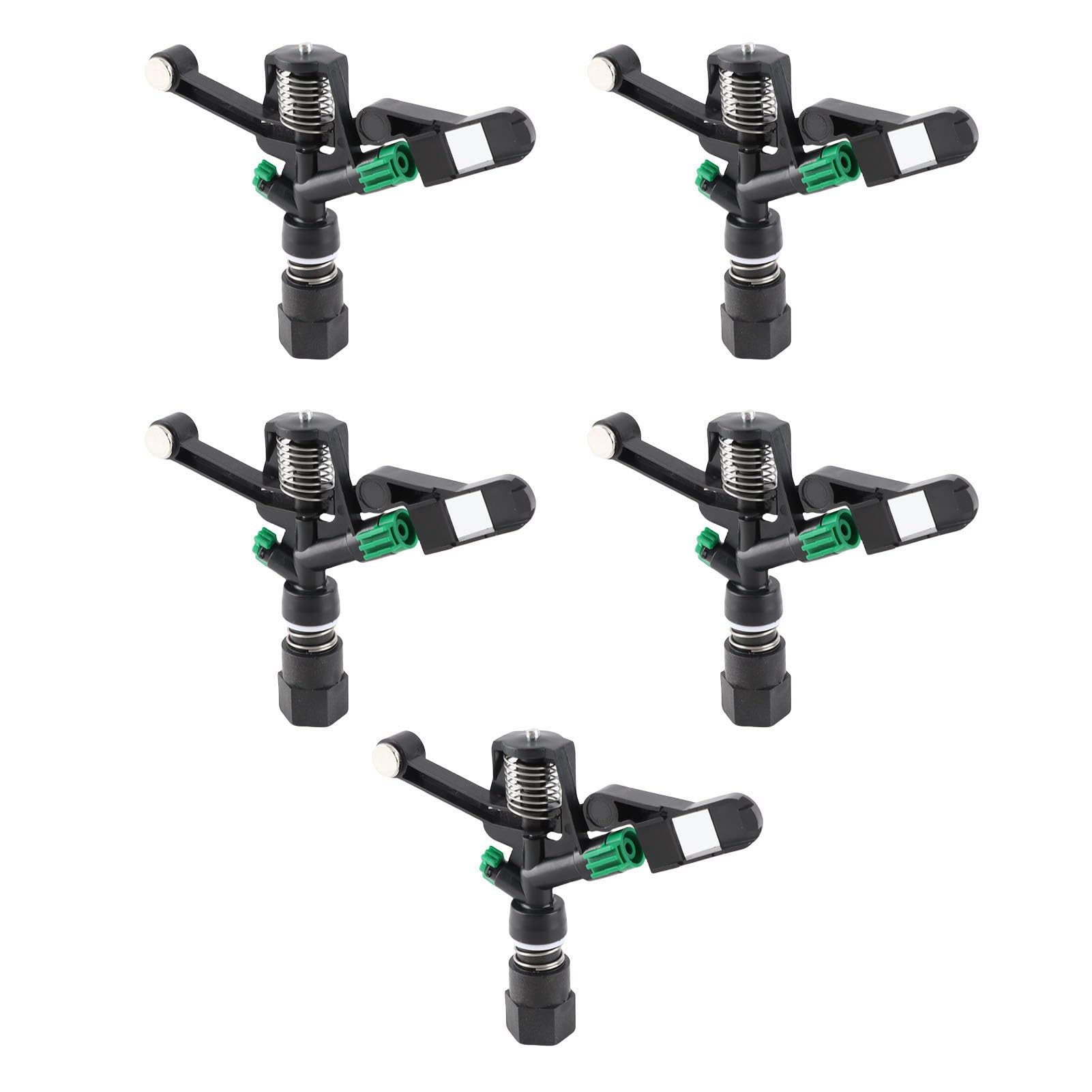 CHICIRIS Lot de 5 arroseurs de pelouse DN20 à filetage femelle de 1,9 cm, angle contrôlable, buse à bascule automatique pour jardin et pelouse