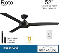 Vista 4 de MINKA-AIRE F524-CL Roto 52 Inch Ceiling Fan 3 Blades with Additional 3.5" Downrod in Coal Finish