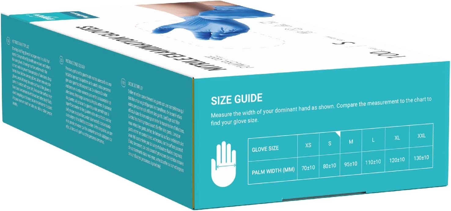 EUROPAPA Nitrile Examination Gloves, Pack of 100