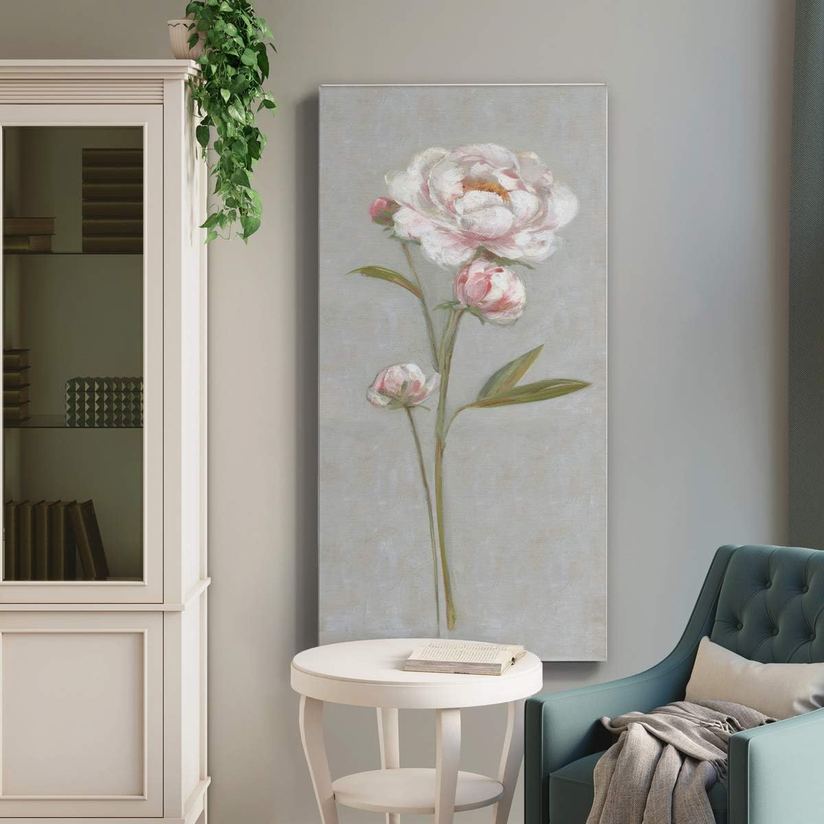 Abstract Wall Art, Wall Décor Canvas, Animals, Flowers, Coastal, Geometric, and Motivational Quotes, Ready to Hang - Peony Magic I 12X24