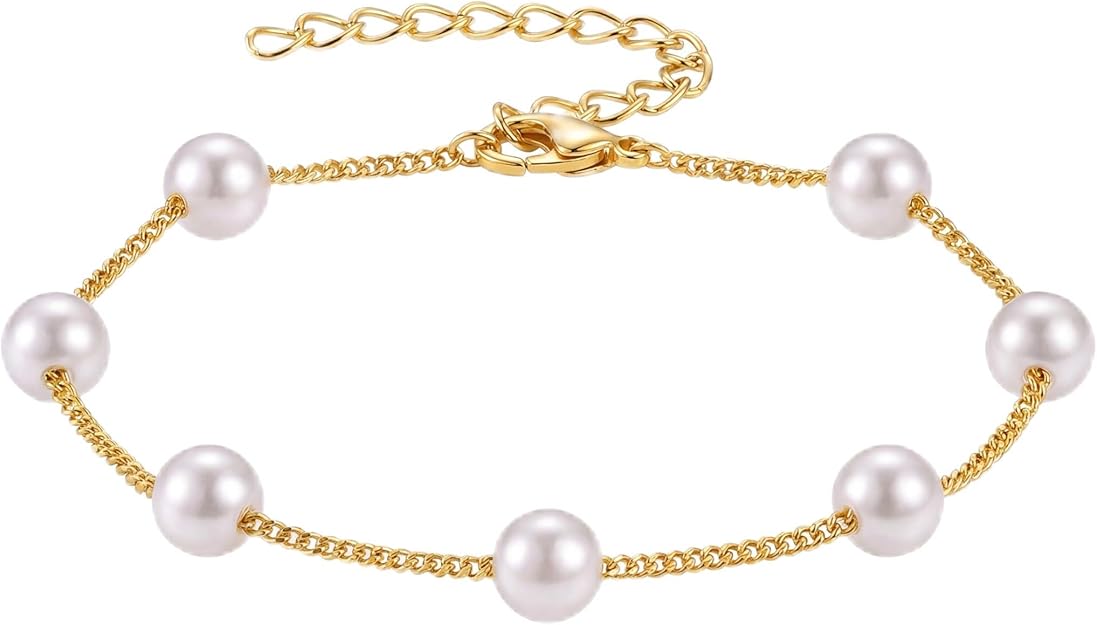 Easter Basket Stuffers Gold Jesus Cross Bracelets for Women Trendy, 14K Dainty Gold Plated Starfish &amp; Seashell Charm Bracelets for Women Bulk, Christian Baptism Gifts for Women Mom Her