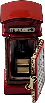 Rochard British Phone Booth Limoges Porcelain - Collectible Figurine