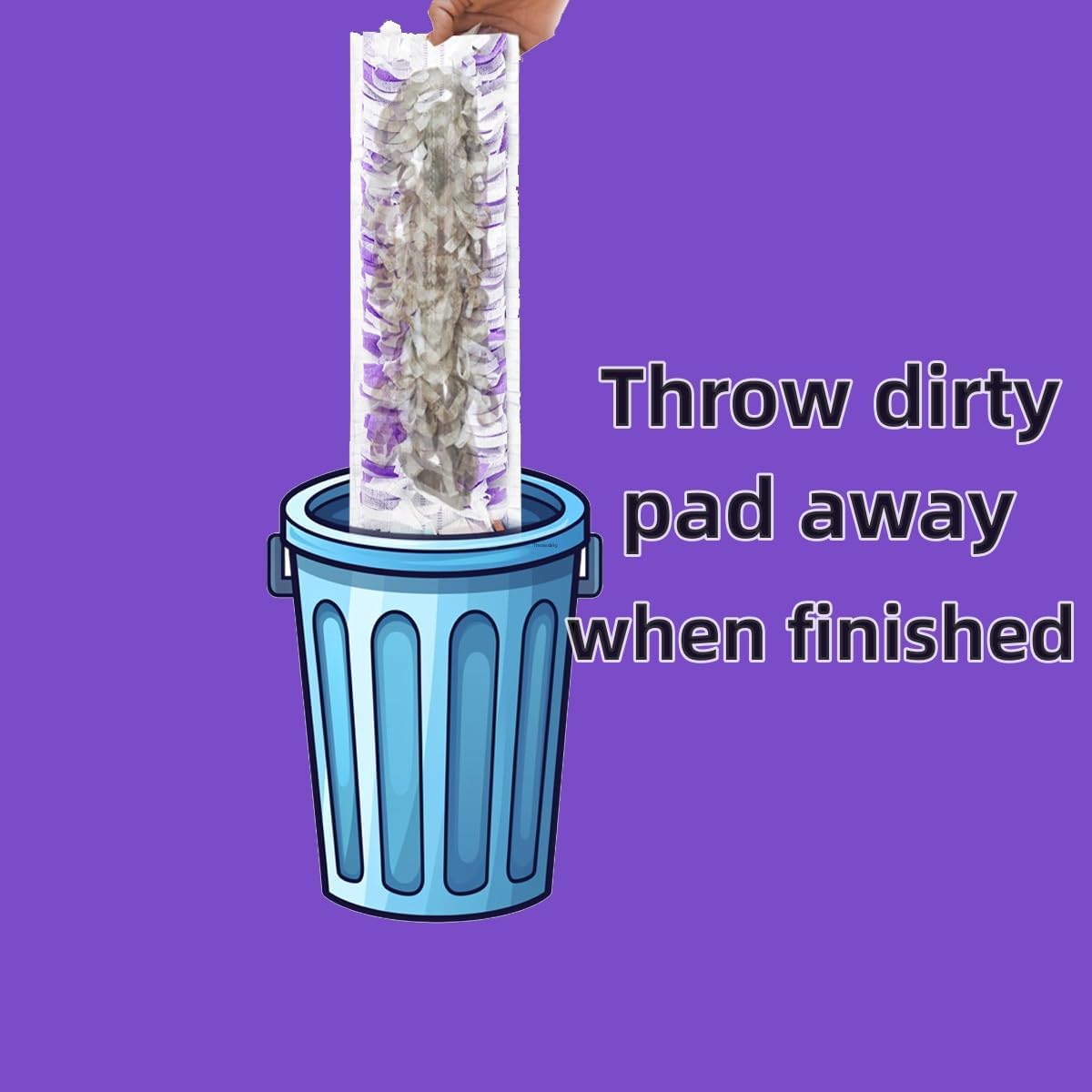 Disposable Mopping Pads Refills for PowerMop Multi-Surface Mop and PowerMop Wood Mop, Spray Clean Pads Replacement (Purple-30)