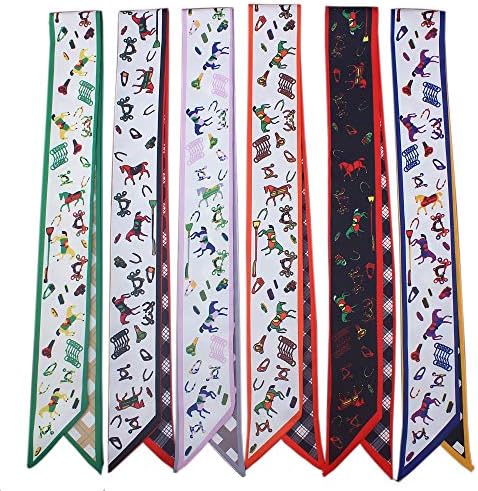 Uainhrt 6pcs Multiple Pony Design Bag Handbag Handle Ribbon Scarf Hair Head Band Neck Scarf Neckerchief Scarf Fashion Gifts