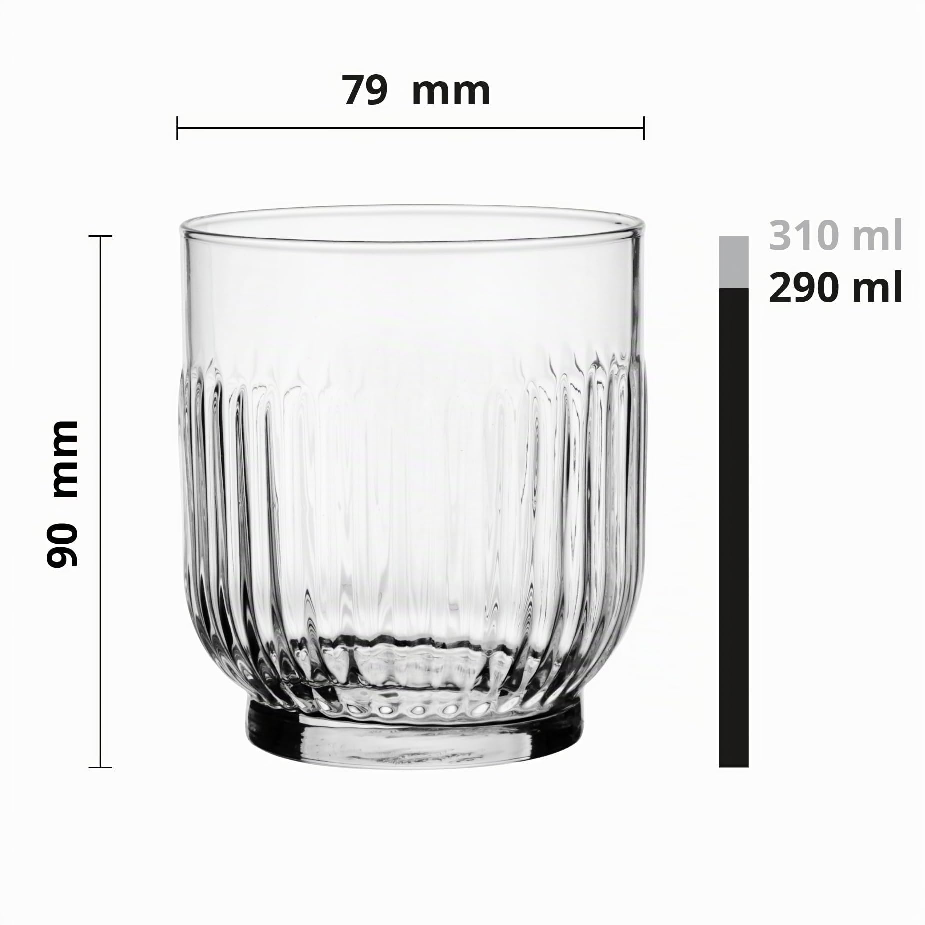 Glasmark KROSNO 1992 Vaso Set de Vasos de 6 Piezas Vasos de Agua Vaso de Bebida Cristal de Zumo Aptos para Lavavajilla 6x290 ml