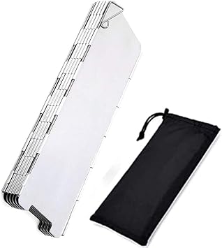 Folding Stove Windscreen Outdoor Camping Stove Windshield with Carrying Bag