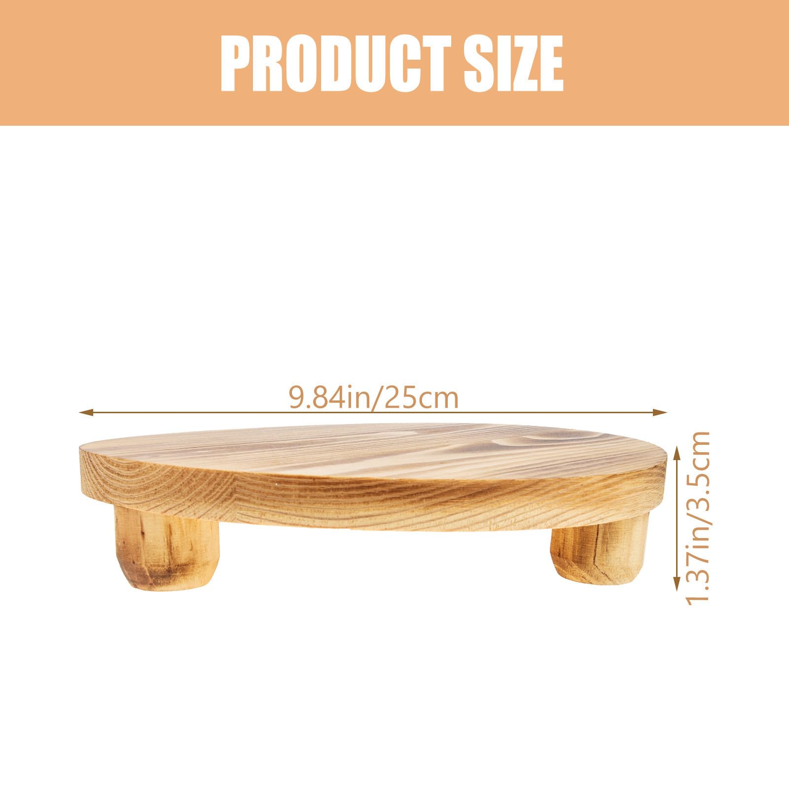 Toyvian Soporte para Macetas de Madera Maciza Pequeño, Base para Plantas Interior y Balcón, Soporte para Macetas de Jardín y Mesa, Expositor Decorativo Resistente y Funcional
