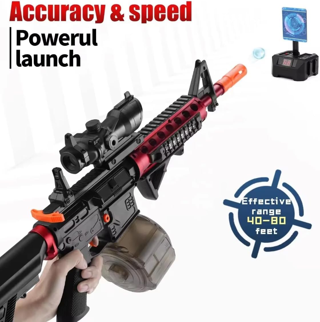 Toy gun M4A1 Gun Bullet Automatic rifle - 3 modes, glasses, silencer, 20,000 soft bullets, adult electric toy 8-12 years old boy birthday gift Christmas gift