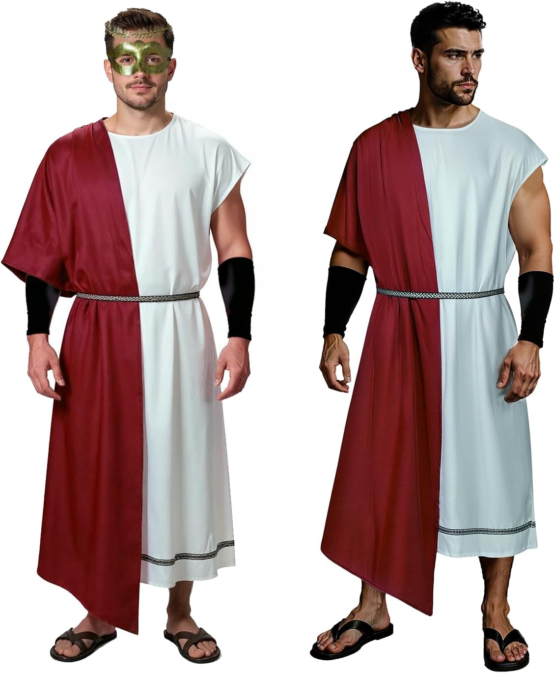 Toga Costume Men-Greek God Costume Men Halloween Robe Cosplay Accessories Set (Large)