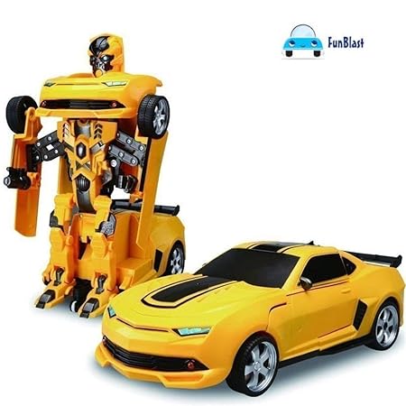 FunBlast Battery Operated Converting Car to Robot, Robot to Car Automatically,Transformer Toy, with Light and Sound for Kids