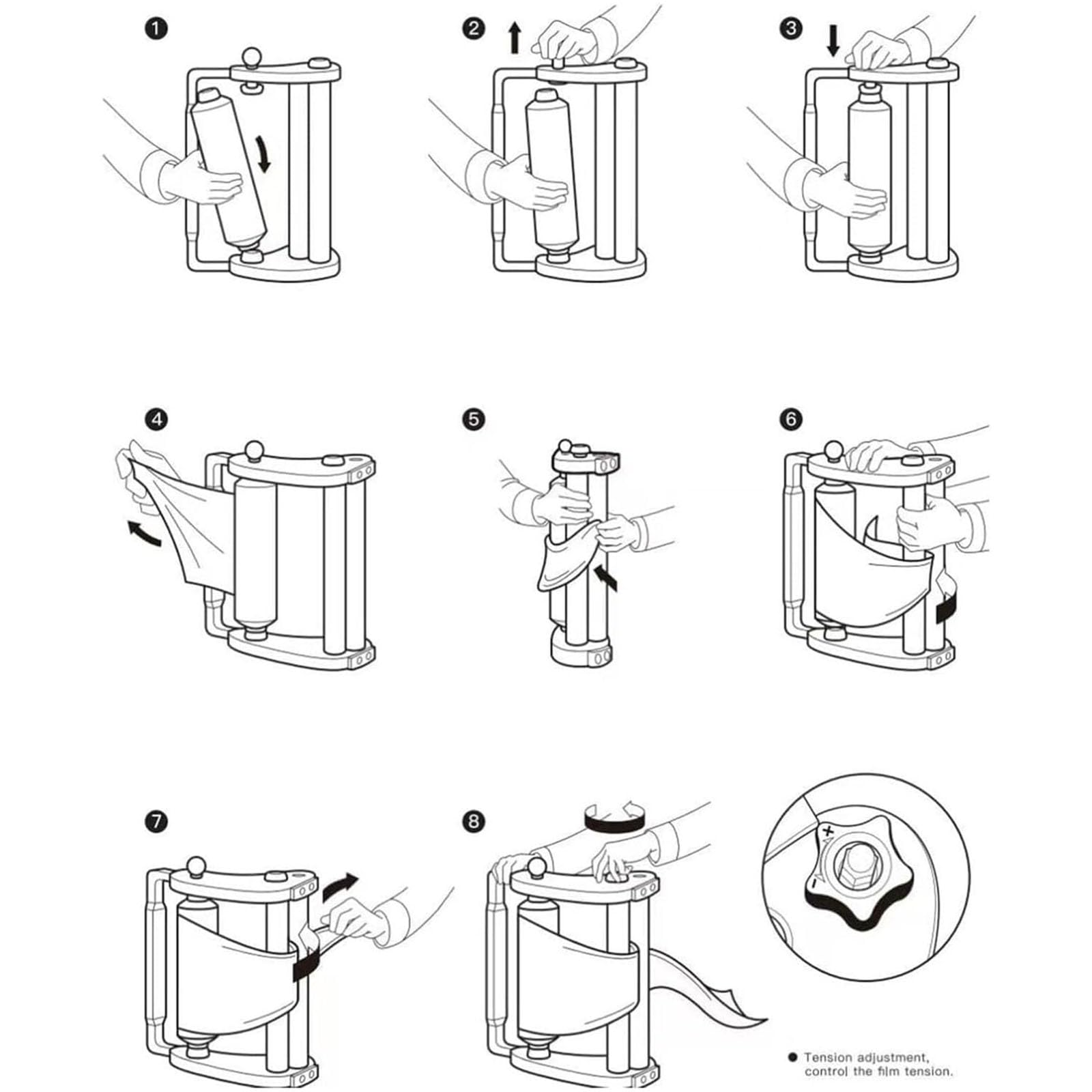Handgehaltener Film-aufwickelspender, Frischhaltefolie Versiegelungs Und | Frischhaltefolie-Spenderwerkzeug, 500 mm Breite Stretchfolie, Einstellbare Spannung, Ergonomischer Griff(gray)