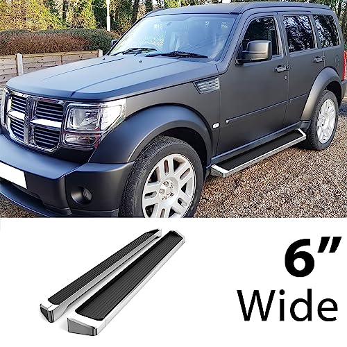 Estribos running board 6" silver para Dodge Nitro miniatura 2