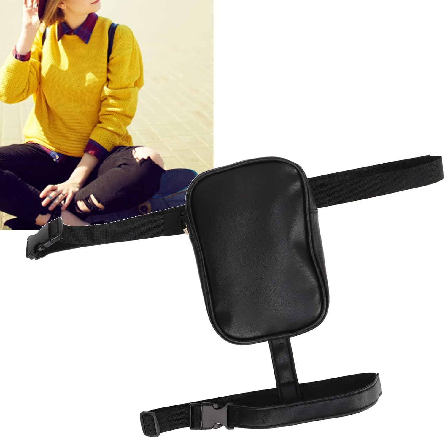 Leather Belt Bag, Thigh Harness Leg Bag PU Leather Large Capacity Leg Harness Bag Stable Women Thigh Harness Leg Purse Leg Bag For Women Leg Bag for Daily Outdoor - Image 3